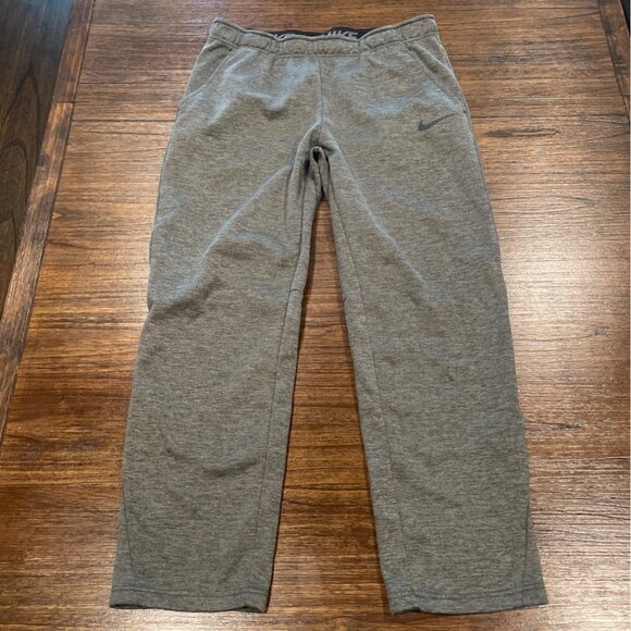 Nike Dri-Fit Men's Sz L Heather Gray Fleece-Lined Sweatpants Athleisure v29"L - Picture 1 of 16